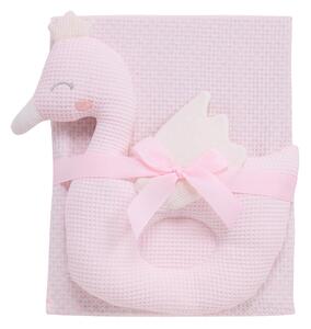 Κουβέρτα Πικέ Αγκαλιάς (75x100) + Λούτρινο Das Home Baby 4956 Pink