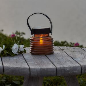 Sirius Φωτιστικό LED με ηλιακή ενέργεια Aston Jar, ύψος 12 cm, πορτοκαλί/καφέ, IP44, Καφέ / Σκουριάς, Γυαλί