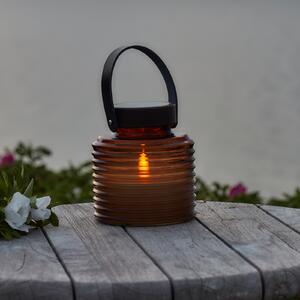 Sirius Φωτιστικό LED με ηλιακή ενέργεια Aston Jar, ύψος 16 cm, πορτοκαλί/καφέ, IP44, Καφέ / Σκουριάς, Γυαλί