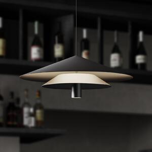 Karman LED κρεμαστή λάμπα ASSO, μαύρο, μέταλλο, Ø 42 cm, Μαύρο, Σαλόνι / τραπεζαρία, Αλουμίνιο, σχεδιασμός