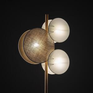 TK Lighting Φωτιστικό δαπέδου Pulse, αποχρώσεις γιούτα, φυσικό καφέ/λευκό, 3-φλόγα, Καφέ / Σκουριάς, Σαλόνι / τραπεζαρία, Ύφασμα / Κλωστοϋφαντουργία