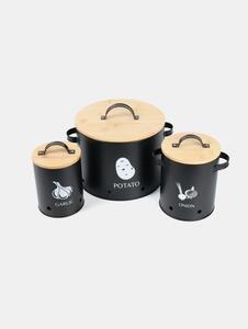 Sinsay - Δοχεία για πατάτες, κρεμμύδια και σκόρδο 3 pack - μαυρο