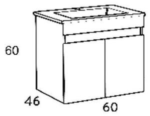 Σετ Έπιπλο Μπάνιου OMEGA Berlin 65 9SOM065BENW Πάγκο 62x44x60cm