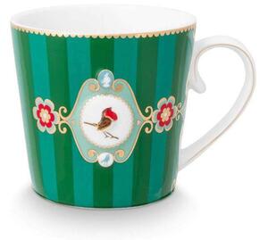 ΜΕΓΑΛΗ ΚΟΥΠΑ 250ml PIP STUDIO - LOVE BIRDS MEDALLION STRIPES EMERALD-GREEN