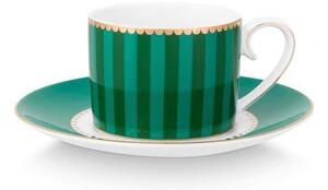 ΦΛΥΤΖΑΝΙ ESPRESSO ΜΕ ΠΙΑΤΑΚΙ 125ml PIP STUDIO - LOVE BIRDS STRIPES EMERALD-GREEN