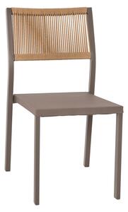 ΚΑΡΕΚΛΑ ΑΛΟΥΜΙΝΙΟΥ ΣΑΜΠΑΝΙ ΜΕ RATTAN & TEXTLINE FB95921.03 46x55,5x83Υ εκ