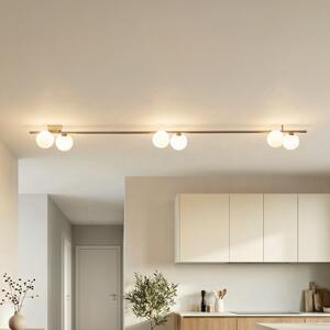 TK Lighting Φωτιστικό οροφής Imelo, καφέ, 6 λάμπες, γυαλί, μήκος 200 cm, ρυθμιζόμενος, Καφέ / Σκουριάς, υπνοδωμάτιο, Γυαλί