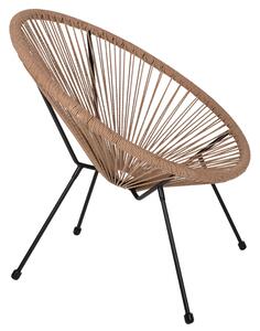 Πολυθρόνα Κήπου APRONIUS Φυσικό/Μαύρο Rattan/Μέταλλο 71x73x77cm