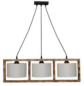 Φωτιστικό Οροφής Τρίφωτο Heronia HKF-01 14-0228 Wood/White
