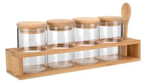 Βαζάκια Μπαχαρικών (Σετ 5τμχ) Σε Σταντ Estia Bamboo Essentials 01-28206