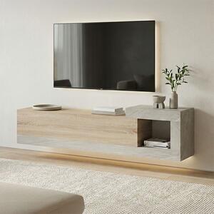 Κρεμαστό Έπιπλο TV, Flato, Γκρι, 150x29.5x38.5 cm
