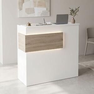 Γραφείο υποδοχής Optima, Λευκό, 40x110x110 cm