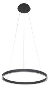 Steinhauer LED κρεμαστό φωτιστικό Ringlux Ø 60cm 2-φωτο μαύρο, ρυθμιζόμενος, Μαύρο, Σαλόνι / τραπεζαρία, Μέταλλο, σύγχρονο