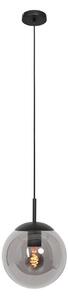 Steinhauer Bollique κρεμαστό φωτιστικό, μαύρο, Ø 20 cm, γυαλί, 1-φωτο, σφαίρα, ρυθμιζόμενος, Μαύρο, Σαλόνι / τραπεζαρία, Γυαλί, Σφαίρα