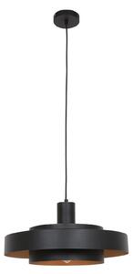 Steinhauer Κρεμαστό φωτιστικό Flinter, μαύρο, μέταλλο, Ø 50 cm, E27, ρυθμιζόμενος, Μαύρο, Σαλόνι / τραπεζαρία, Μέταλλο, σύγχρονο