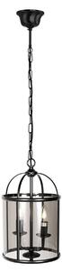 Steinhauer Κρεμαστό φωτιστικό Pimpernel, Ø 23 cm, μαύρο, γυαλί καπνιστό γκρι, ρυθμιζόμενος, Μαύρο, Διάδρομος, Μέταλλο, Αντίκα