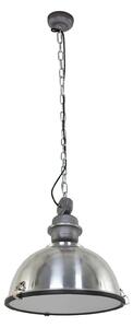 Steinhauer Bikkel κρεμαστό φωτιστικό, Ø 42 cm, ατσάλινο χρώμα, μέταλλο, γυαλί, E27, ρυθμιζόμενος, Μεταλλικό, Κουζίνα, Μέταλλο, Βιομηχανικός σχεδιασμός