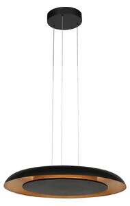 Steinhauer Κρεμαστό φωτιστικό LED Golden Veil, μαύρο/χρυσό, ρυθμιζόμενο, μέταλλο, ρυθμιζόμενος, Μαύρο, Σαλόνι / τραπεζαρία, Μέταλλο, σύγχρονο