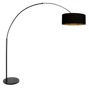 Steinhauer Φωτιστικό δαπέδου Sparkled Light μαύρο/μαύρο-χρυσό, 240 cm, ρυθμιζόμενος, Μαύρο, Σαλόνι / τραπεζαρία, Μέταλλο, σύγχρονο, Επιτραπέζια σκιά