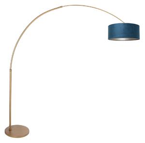 Steinhauer Φωτιστικό δαπέδου Sparkled Light μπρονζέ/μπλε, 240 cm, βελούδο, ρυθμιζόμενος, Μπρούτζινο / Αντικέ ορείχαλκου, Σαλόνι / τραπεζαρία, Μέταλλο, σύγχρονο