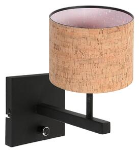 Steinhauer Απλίκι τοίχου Stang, μαύρο/καφέ, ύψος 25 cm, φελλός, Μαύρο, Σαλόνι / τραπεζαρία, Μέταλλο, σύγχρονο