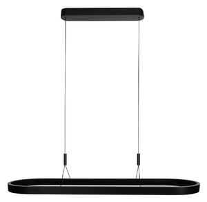 Steinhauer Κρεμαστή λάμπα LED Mykty, μαύρη, μήκος 120 cm, μέταλλο, 2 φώτα., ρυθμιζόμενος, Μαύρο, Σαλόνι / τραπεζαρία, Μέταλλο, σύγχρονο