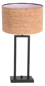 Steinhauer Επιτραπέζια λάμπα Stang 4357ZW, φελλός, μαύρο/καφέ, ύψος 55 cm, Μαύρο, Σαλόνι / τραπεζαρία, Μέταλλο, σύγχρονο