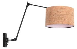 Steinhauer Φωτιστικό τοίχου Prestige Chic μαύρο/καφέ, έκταση 90 cm, φελλός, ρυθμιζόμενος, Μαύρο, Σαλόνι / τραπεζαρία, Μέταλλο