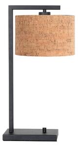 Steinhauer Επιτραπέζιο φωτιστικό Stang, μαύρο/καφέ, ύψος 51 cm, φελλός, Μαύρο, Σαλόνι / τραπεζαρία, Μέταλλο, σύγχρονο