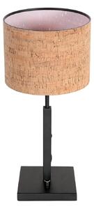 Steinhauer Επιτραπέζιο φωτιστικό Stang, μαύρο/καφέ, ύψος 40 cm, φελλός, Μαύρο, Σαλόνι / τραπεζαρία, Μέταλλο, σύγχρονο