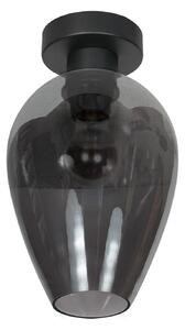 Mexlite Αποφρακτικό φως Bloeba, μαύρο/γκρι καπνιστό, Ø 22 cm, γυάλινη σταγόνα, ρυθμιζόμενος, Γκρι, Σαλόνι / τραπεζαρία, Γυαλί