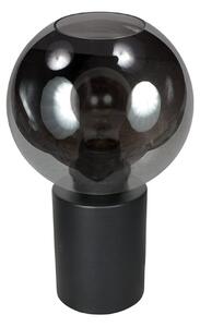 Steinhauer Επιτραπέζιο φωτιστικό Bloeba, μαύρο/γκρι καπνιστό, Ø 17 cm, γυάλινη σφαίρα, Γκρι, Σαλόνι / τραπεζαρία, Γυαλί