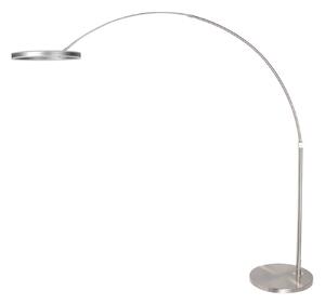 Steinhauer LED φωτιστικό τόξου Ringlux, χρώμα χάλυβα, μέταλλο, CCT, ρυθμιστής έντασης, ρυθμιζόμενος, Μεταλλικό, Σαλόνι / τραπεζαρία, Μέταλλο, σύγχρονο