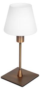 Steinhauer Επιτραπέζιο φωτιστικό Ancilla, χάλκινο, ύψος 33 cm, μέταλλο, γυαλί, E14, Λευκό, Σαλόνι / τραπεζαρία, Γυαλί