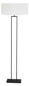 Steinhauer Λάμπα δαπέδου Stang, μαύρο/λευκό λινό, ύψος 160 εκ., E27, Μαύρο, Σαλόνι / τραπεζαρία, Μέταλλο, σύγχρονο