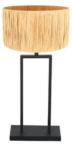 Steinhauer Επιτραπέζιο φωτιστικό Stang 3857ZW, θαλάσσιο χόρτο, μαύρο/φυσικό, ύψος 55 εκ., Μαύρο, Σαλόνι / τραπεζαρία, Μέταλλο