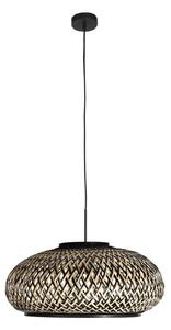 Steinhauer Κρεμαστό φωτιστικό Sparkled Light 4476ZW, πλέξη από μπαμπού, Ø 50 cm, ρυθμιζόμενος, Μαύρο, Σαλόνι / τραπεζαρία, Μπαμπού