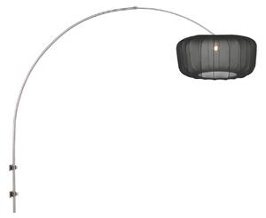 Steinhauer Φωτιστικό τοίχου Sparkled Light 4403ST, ατσάλι/μαύρο νάιλον, E27, Μεταλλικό, Σαλόνι / τραπεζαρία, Μέταλλο, σύγχρονο