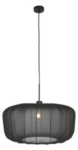 Steinhauer Κρεμαστό φωτιστικό Sparkled Light, μαύρο νάιλον, Ø 60 cm, E27, ρυθμιζόμενος, Μαύρο, Σαλόνι / τραπεζαρία, Ύφασμα / Κλωστοϋφαντουργία, σύγχρονο