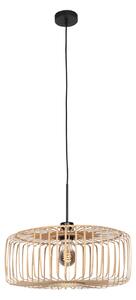 Steinhauer Κρεμαστό φωτιστικό Sparkled Light, μαύρο/φυσικό μπαμπού, Ø 40 cm, ρυθμιζόμενος, Ξύλου, Σαλόνι / τραπεζαρία, Μπαμπού