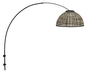 Steinhauer Φωτιστικό τοίχου Sparkled Light 4407ZW μαύρο/μπαμπού μαύρο/φυσικό, Μαύρο, Σαλόνι / τραπεζαρία, Μέταλλο