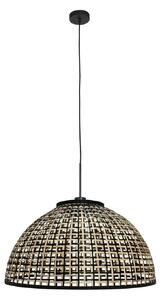 Steinhauer Κρεμαστό φωτιστικό Sparkled Light 4477ZW, πλέξη από μπαμπού, Ø 60 cm, ρυθμιζόμενος, Μαύρο, Σαλόνι / τραπεζαρία, Μπαμπού