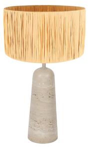 Anne Light Επιτραπέζιο φωτιστικό Travino, ύψος 49 εκ., τραβερτίνη, θαλάσσια χλόη, E27, Μπεζ, Σαλόνι / τραπεζαρία, Μάρμαρο