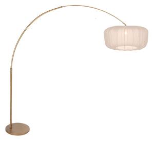 Steinhauer Καμπύλη λάμπα δαπέδου Sparkled Light, χάλκινο/κρεμ νάιλον, 240 cm, Μπρούτζινο / Αντικέ ορείχαλκου, Σαλόνι / τραπεζαρία, Μέταλλο, σύγχρονο