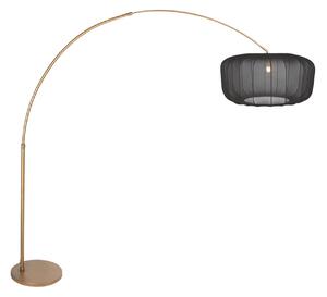 Steinhauer Καμπύλη λάμπα δαπέδου Sparkled Light, χάλκινο/μαύρο νάιλον, 240 cm, Μπρούτζινο / Αντικέ ορείχαλκου, Σαλόνι / τραπεζαρία, Μέταλλο, σύγχρονο