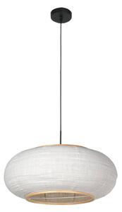 Steinhauer Φωτιστικό οροφής Sparkled Light, μαύρο/γκρι λινό, Ø 60 cm, Μαύρο, Σαλόνι / τραπεζαρία, Ύφασμα / Κλωστοϋφαντουργία