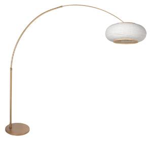 Steinhauer Καμπύλη λάμπα δαπέδου Sparkled Light, χάλκινο/γκρι λινό, 240 cm, Μπρούτζινο / Αντικέ ορείχαλκου, Σαλόνι / τραπεζαρία, Μέταλλο