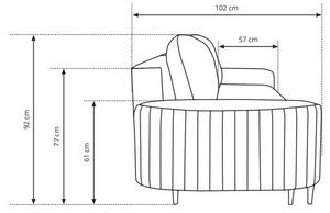Καναπές Iverna τριθέσιος - 244.00Χ102.00Χ92.00cm