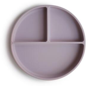 Πιάτο Σιλικόνης (Φ18.5) Με Χωρίσματα Mushie Soft Lilac 66-2320442