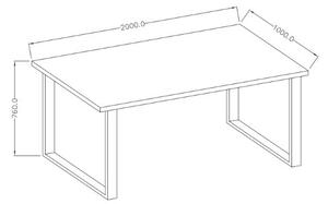 Τραπέζι Halley-Fusiko - 200.00Χ100.00Χ76.00cm